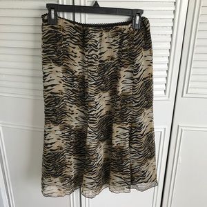 Long tiger print skirt